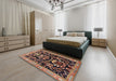Machine Washable Traditional Peru Brown Rug in a Bedroom, wshtr2532