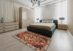 Traditional Saffron Red Persian Rug in a Bedroom, tr2534