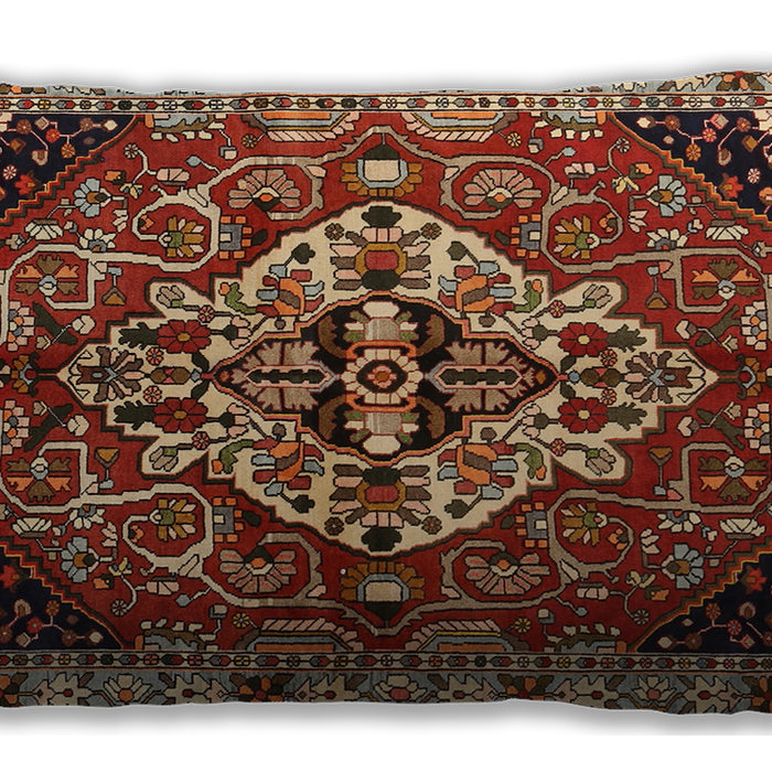 Traditional Classic Rectangular Saffron Red Lumbar Throw Pillow, 13 inch by 19 inch, lbtr2534