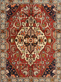 Machine Washable Traditional Saffron Red Rug, wshtr2534