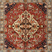 Square Traditional Saffron Red Persian Rug, tr2534