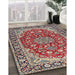 Traditional Light French Beige Brown Medallion Rug in Family Room, tr2535