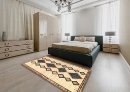 Traditional Sienna Brown Southwestern Rug in a Bedroom, tr2536