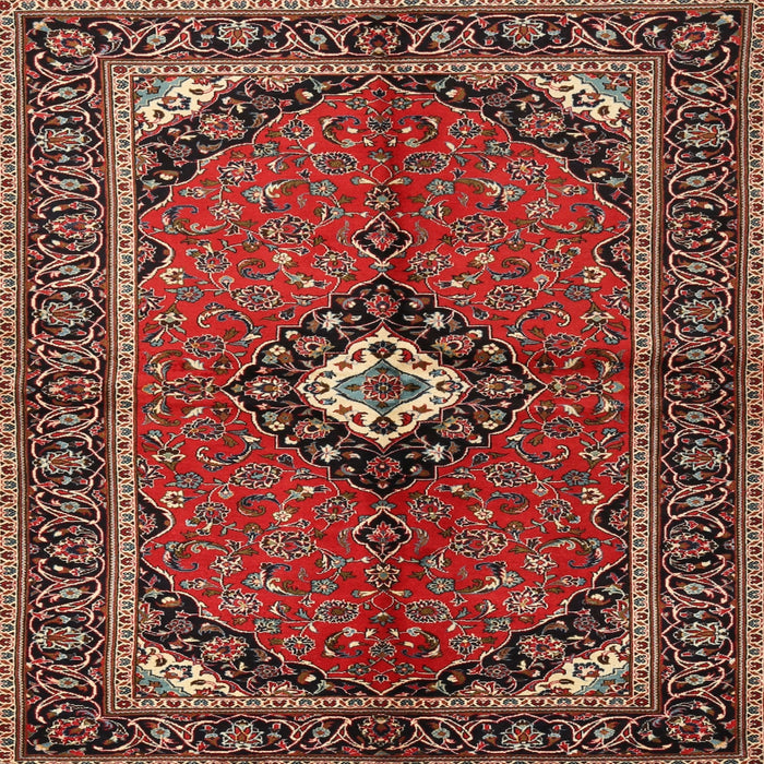 Square Traditional Orange Salmon Pink Persian Rug, tr2537