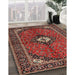 Machine Washable Traditional Orange Salmon Pink Rug in a Family Room, wshtr2537