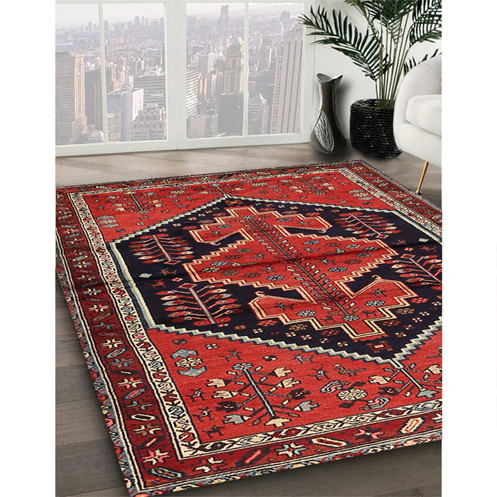 Traditional Red Persian Rug in Family Room, tr2538