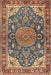 Machine Washable Traditional Brown Red Rug, wshtr2539