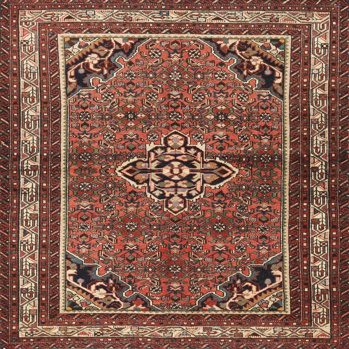 Square Traditional Saffron Red Persian Rug, tr2540