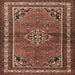 Square Traditional Saffron Red Persian Rug, tr2540