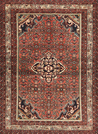 Machine Washable Traditional Saffron Red Rug, wshtr2540