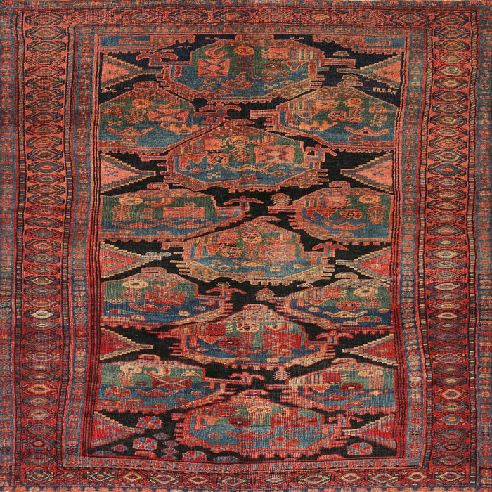 Square Traditional Sienna Brown Persian Rug, tr2541