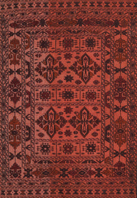 Machine Washable Traditional Crimson Red Rug, wshtr2542