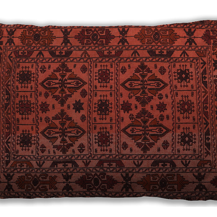 Traditional Classic Rectangular Crimson Red Lumbar Throw Pillow, 13 inch by 19 inch, lbtr2542