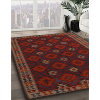 Traditional Dark Brown Southwestern Rug, tr2545