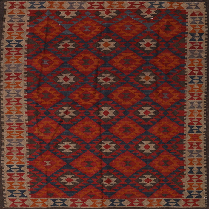 Square Traditional Dark Brown Southwestern Rug, tr2545