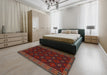 Traditional Dark Brown Southwestern Rug in a Bedroom, tr2545