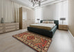 Traditional Bronze Brown Persian Rug in a Bedroom, tr2546