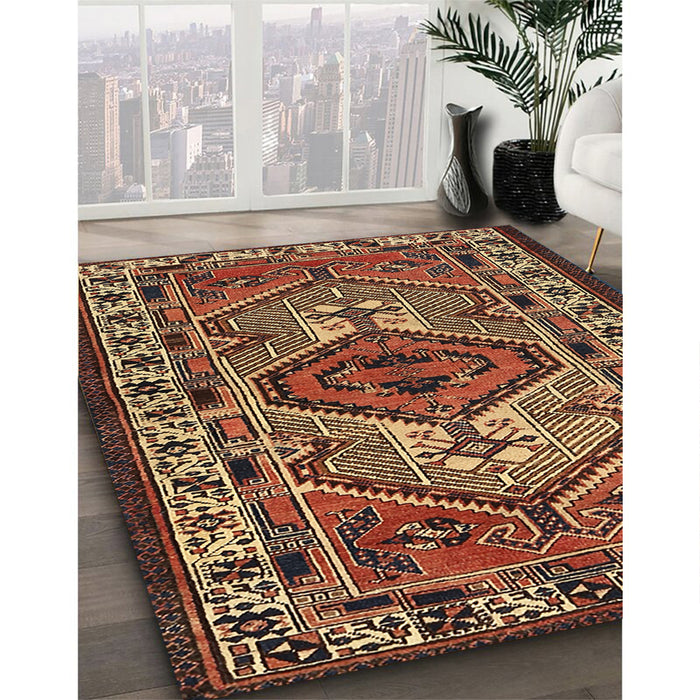 Traditional Bronze Brown Persian Rug in Family Room, tr2546