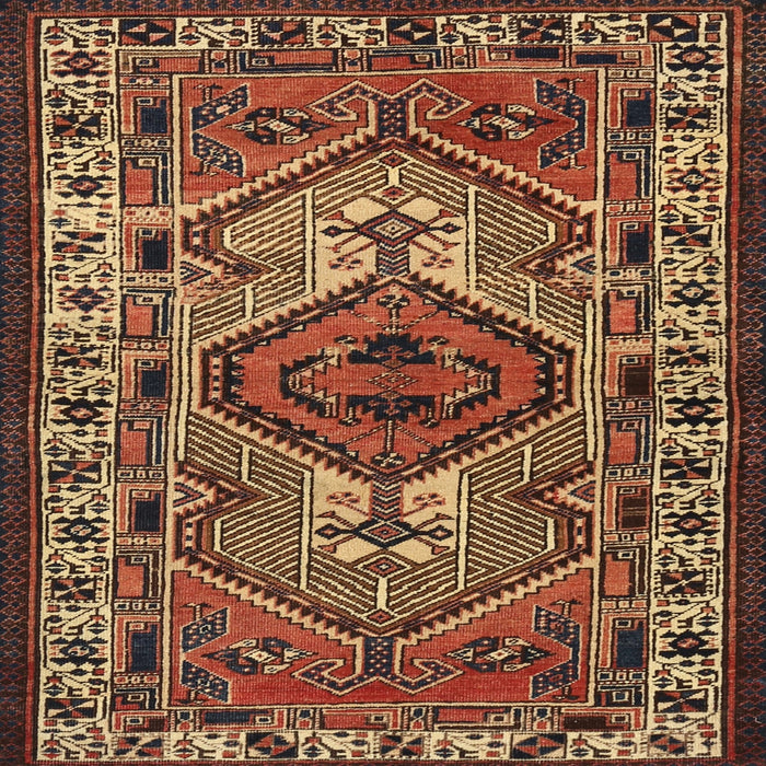 Square Traditional Bronze Brown Persian Rug, tr2546