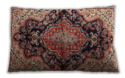 Traditional Classic Rectangular Vermilion Red Lumbar Throw Pillow, 13 inch by 19 inch, lbtr2547