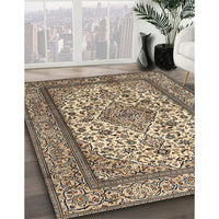 Traditional Dark Brown Medallion Rug, tr2548