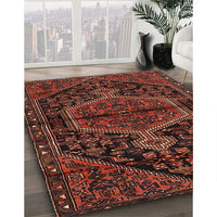 Traditional Brown Red Medallion Rug, tr2549