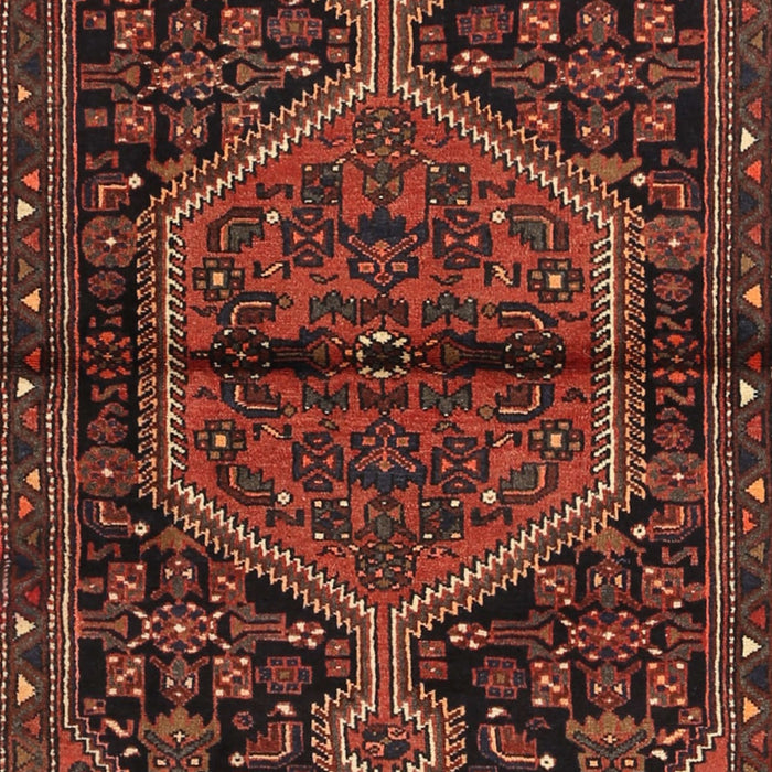 Traditional Brown Red Medallion Rug, tr2549