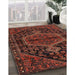 Machine Washable Traditional Brown Red Rug in a Family Room, wshtr2549