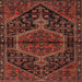 Round Machine Washable Traditional Brown Red Rug, wshtr2549