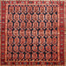 Round Machine Washable Traditional Rust Pink Rug, wshtr254