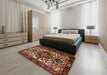 Machine Washable Traditional Bronze Brown Rug in a Bedroom, wshtr2550