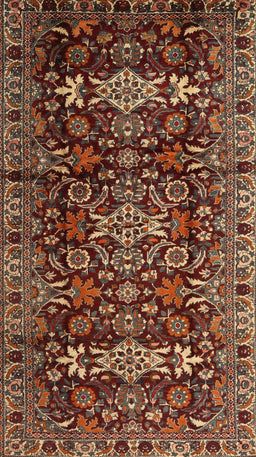 Machine Washable Traditional Saffron Red Rug, wshtr2553