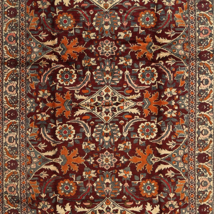 Machine Washable Traditional Saffron Red Rug, wshtr2553