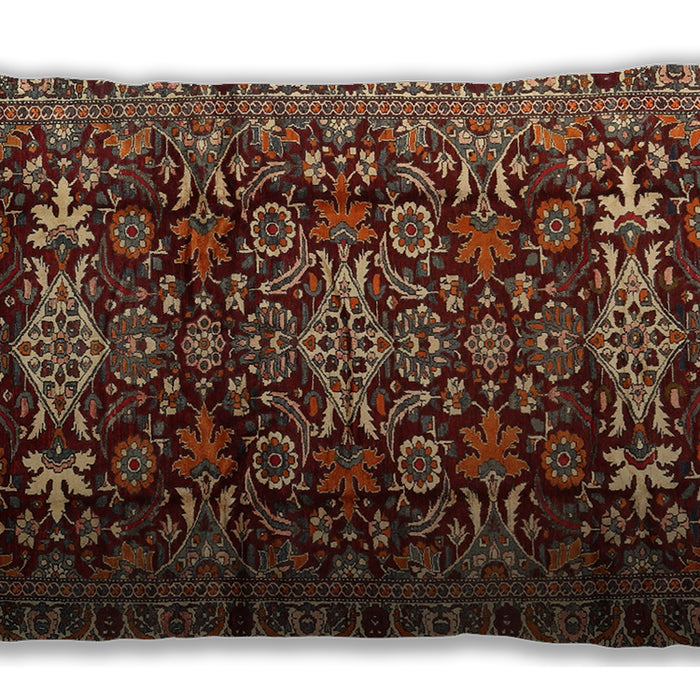 Traditional Classic Rectangular Saffron Red Lumbar Throw Pillow, 13 inch by 19 inch, lbtr2553