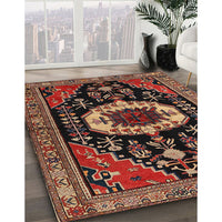 Traditional Orange Brown Medallion Rug, tr2554