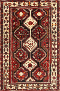 Machine Washable Traditional Orange Brown Rug, wshtr2555