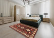 Traditional Orange Brown Persian Rug in a Bedroom, tr2555