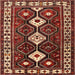 Round Machine Washable Traditional Orange Brown Rug, wshtr2555