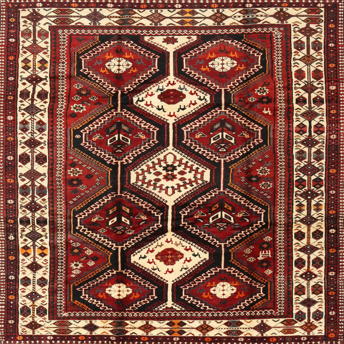Square Traditional Orange Brown Persian Rug, tr2555