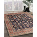 Machine Washable Traditional Bakers Brown Rug in a Family Room, wshtr2556