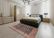 Traditional Bakers Brown Persian Rug in a Bedroom, tr2556