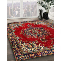 Traditional Dark Gold Brown Medallion Rug, tr2557