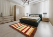 Machine Washable Traditional Tomato Red Rug in a Bedroom, wshtr255