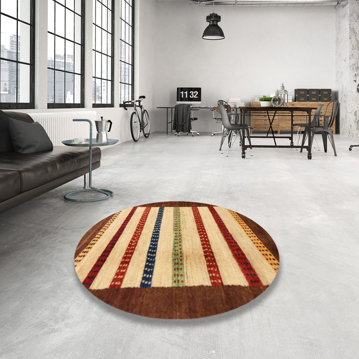 Round Traditional Red Persian Rug in a Office, tr255