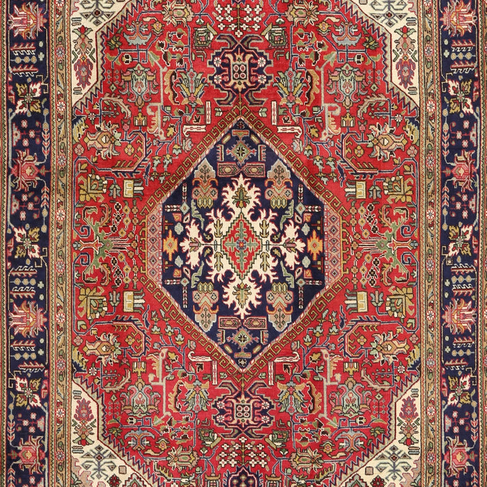 Traditional Saffron Red Medallion Rug, tr2560