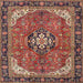 Square Traditional Saffron Red Medallion Rug, tr2560