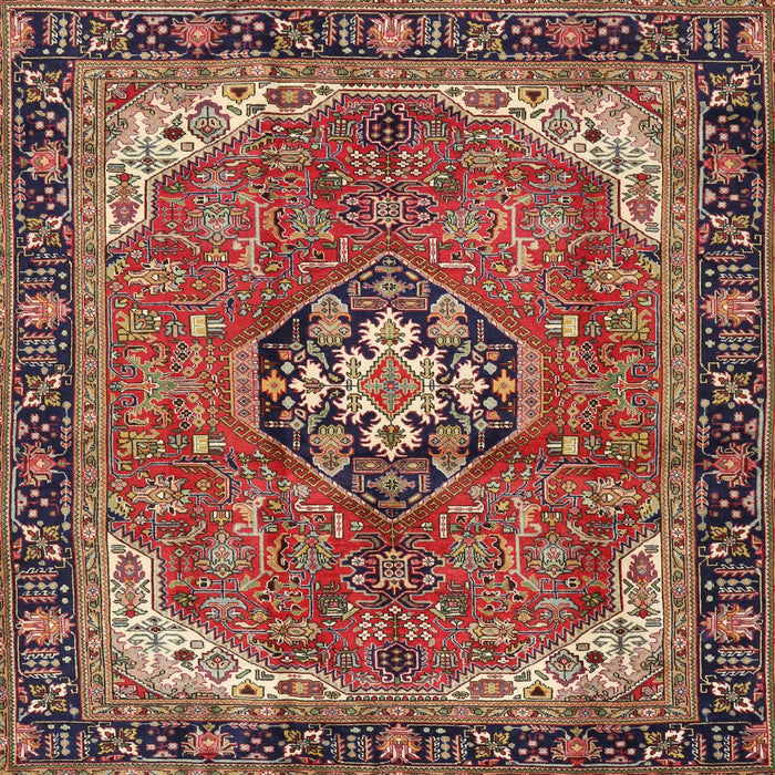 Round Machine Washable Traditional Saffron Red Rug, wshtr2560