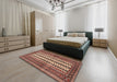 Machine Washable Traditional Tomato Red Rug in a Bedroom, wshtr2561