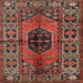 Square Traditional Saffron Red Persian Rug, tr2562