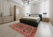 Traditional Red Persian Rug in a Bedroom, tr2564